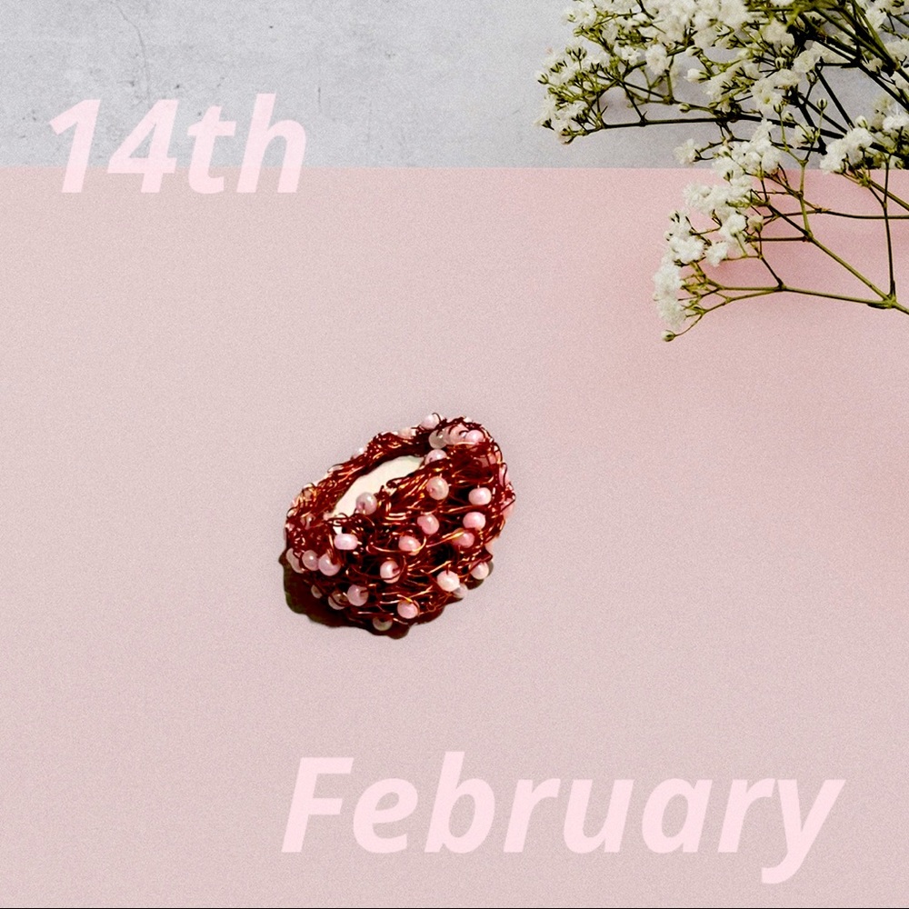 Brown steely mesh vintage ring